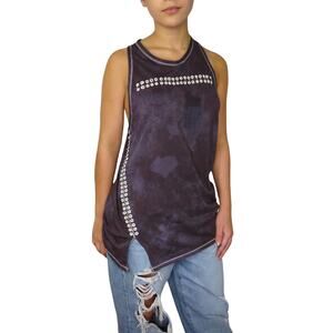 3.1 Phillip Lim Acid Wash Eyelet Racerback Tank Medium Gray Tie Dye Casual Med